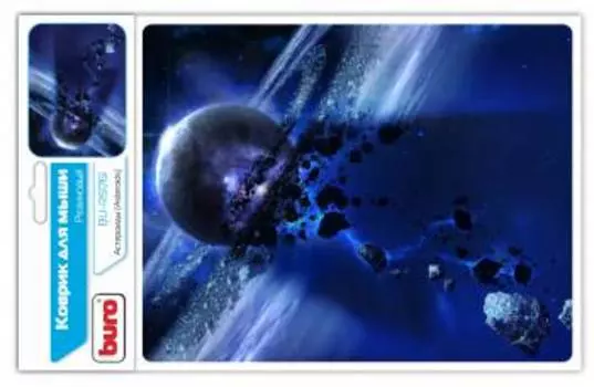 Коврик для мыши Buro Астероиды, 230x180x2мм, принт (BU-R51761)