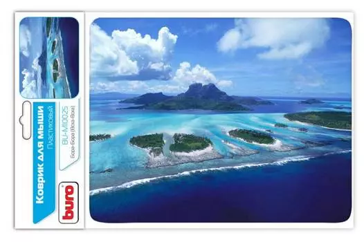 Коврик для мыши Buro Бора-Бора, 230x180x2мм, принт (BU-M10025)