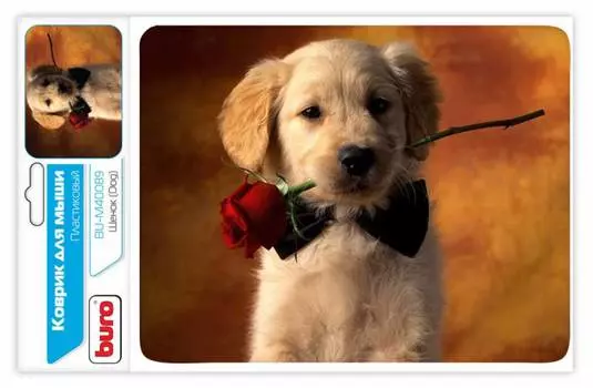 Коврик для мыши Buro Щенок, 230x180x2мм, принт (BU-M40089)