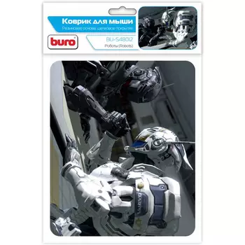 Коврик для мыши Buro роботы, 200x200x1.5мм, принт (BU-S48012)