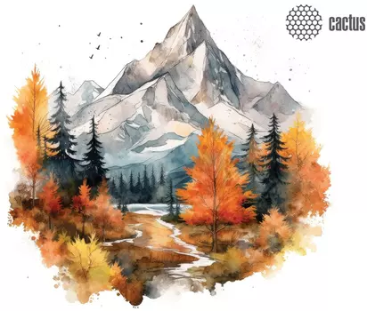 Коврик для мыши Cactus Autumn mountains, игровой, 220x180x2мм, принт (CS-MP-P10XS)