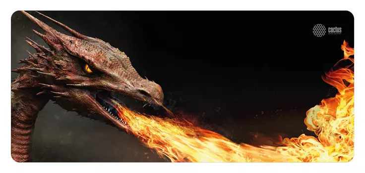 Коврик для мыши Cactus Dragon, игровой, 900x400x3мм, черный/принт (CS-MP-PRO06XXL)