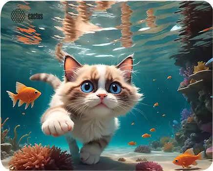 Коврик для мыши Cactus Fish Cat, игровой, 300x250x3мм, принт (CS-MPC-D15M)