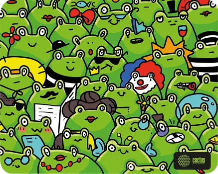 Коврик для мыши Cactus Frogs, игровой, 300x250x3мм, принт (CS-MP-D09M)