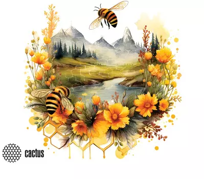 Коврик для мыши Cactus Honeybee, игровой, 220x180x2мм, принт (CS-MP-P09XS)
