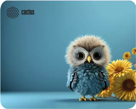 Коврик для мыши Cactus Owl blue, 220x180x2мм, принт (CS-MP-P07XS)