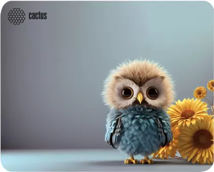 Коврик для мыши Cactus Owl gray, 300x250x3мм, принт (CS-MP-D12M)