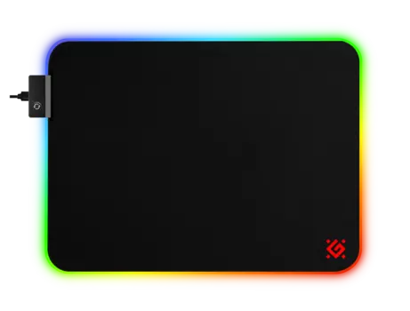 Коврик для мыши Defender XXL LIGHT, игровой, RGB, 450x400x4mm, черный (50565)