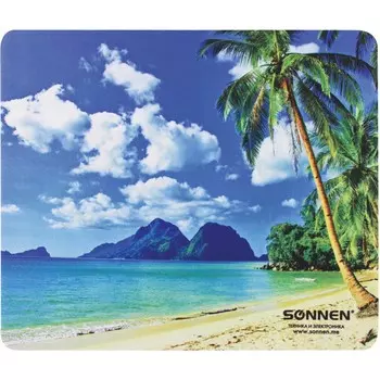 Коврик для мыши Sonnen BEACH, 260x220x3mm, рисунок (513294)