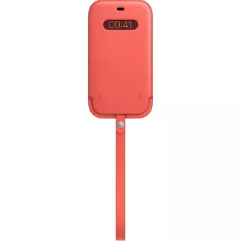 Кожаный чехол-конверт Apple MagSafe для смартфона iPhone 12 Pro Max, натуральная кожа, розовый цитрус (MHYF3ZE/A)