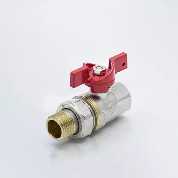 Кран шаровый прямой AQUASFERA 1007 20, ВР/НР, с американкой, латунь (1007-02)