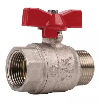 Кран шаровый прямой Зубр Мастер 3/4"x3/4", ВР/НР, Латунь ЛС 59-1 (51354-N-3/4)