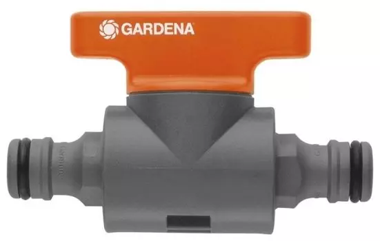 Кран запорный GARDENA, 1/2" (13 мм) - 1/2" (13 мм), пластик, муфта соединительная (02976-20.000.00)
