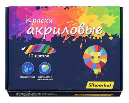 Краски акриловые 12шт., Silwerhof Цветландия (961132-12)