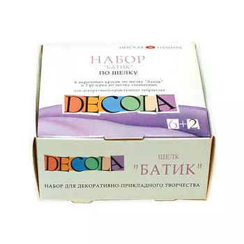Краски акриловые 1 шт./6 цветов, разноцветный, 50 мл, коробка, Батик по шелку, Невская палитра Декола 4441448 (191040)