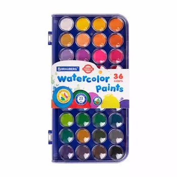 Краски акварельные 1 шт./36 цветов, разноцветный, пенал, BRAUBERG PREMIUM (191746)