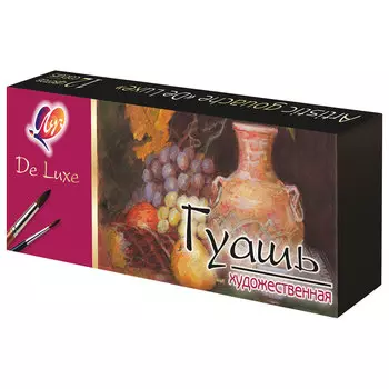 Краски гуашь 12шт./12 цветов, 20мл, банка, картонная коробка, ЛУЧ Люкс (14С1038-08)