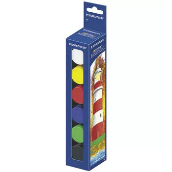 Краски гуашь 6шт./6 цветов, 20мл, банка, картонная коробка, STAEDTLER (885)