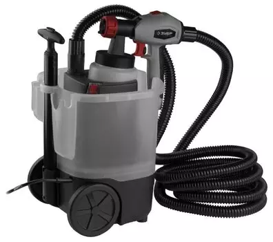 Краскопульт ЗУБР КПЭ-750, сетевой, 750Вт, максимальный расход материала 0.8л/мин, объем бачка 800мл, 4.8кг