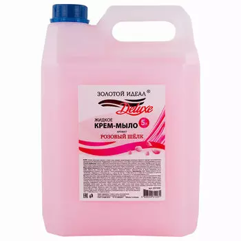 Крем-мыло ЗОЛОТОЙ ИДЕАЛ DELUXE Розовый шелк, увлажняющее, 5 л, 5.37 кг (607498)