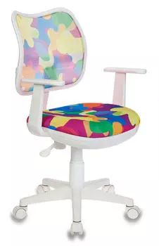 Кресло детское Бюрократ CH-797 белый/абстракция (CH-W797/ABSTRACT)