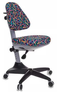 Кресло детское Бюрократ KD-2 синий/карандаши (KD-2/G/PENCIL-BL)