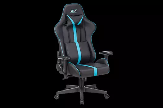 Кресло игровое A4TECH X7 GG-1200, черный/голубой