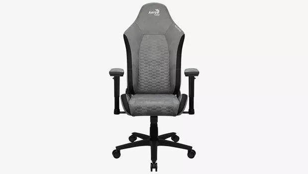 Кресло игровое AeroCool Crown AeroSuede, серый (4711099471232)