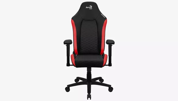 Кресло игровое AeroCool Crown Leatherette, черный/красный (4711099471195)