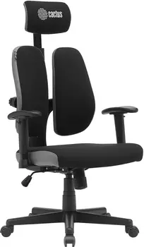 Кресло игровое Cactus CS-CHR-MC03-BKGY, черный/серый (CS-CHR-MC03-BKGY)