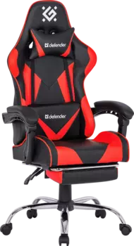 Кресло игровое Defender Pilot, черный/красный (64354)