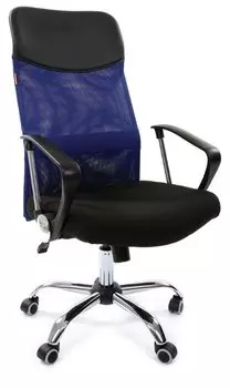 Кресло офисное Chairman 610 черный/синий (00-07014624)