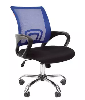 Кресло офисное Chairman 696 chrome черный/синий (00-07054949)