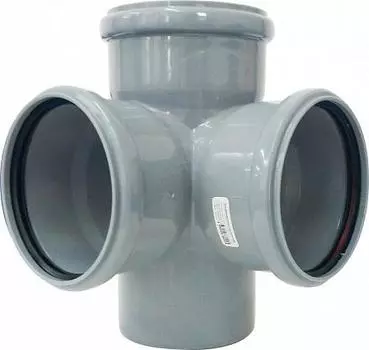 Крестовина двухплоскостная нет РосТурПласт 87°, ∅110мм x ∅110x110мм, полипропилен (18299/36539)
