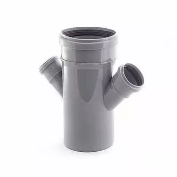 Крестовина одноплоскостная РосТурПласт 45°, ∅110мм x ∅50x50мм, полипропилен (11324/36478)