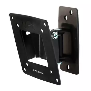 Кронштейн настенный для TV/монитора KROMAX Optima-102, 10"-28", VESA 75x75мм-100x100мм, наклонный, поворотный, до 25 кг, черный (28002)