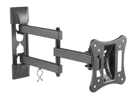 Кронштейн настенный для TV/монитора Ultramounts UM 895, 13"-27", VESA 75x75мм-100x100мм, наклонный, поворотный, до 15 кг, черный