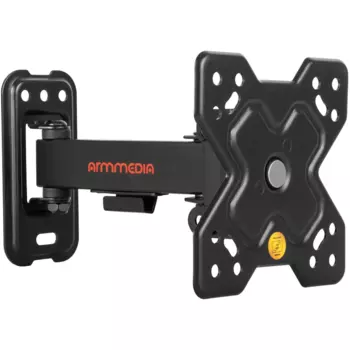 Кронштейн настенный для телевизоров Arm media MARS-5, 10"-32", VESA 75x75мм-100x100мм, наклонный, поворотный, до 25 кг, черный (90715)