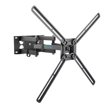 Кронштейн настенный для телевизоров KROMAX CORBEL-9, 32"-75", VESA 200x200мм-600x400мм, наклонный, поворотный, до 55 кг, титан (90593)