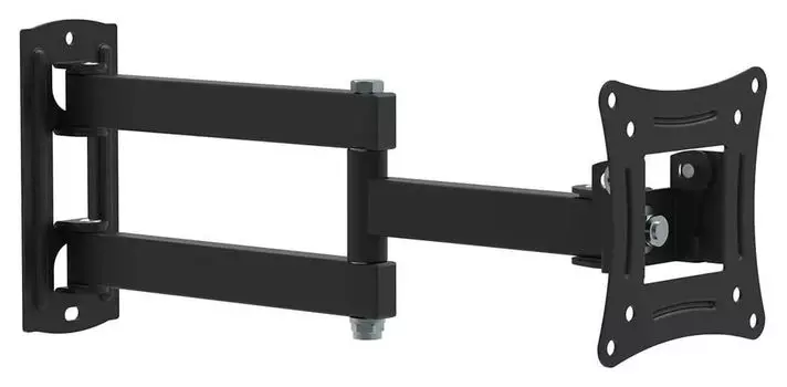 Кронштейн настенный для телевизоров SunWind 3FS, 15"-29", VESA 75x75мм-100x100мм, наклонный, поворотный, до 12 кг, черный (SUN-MA71F313)