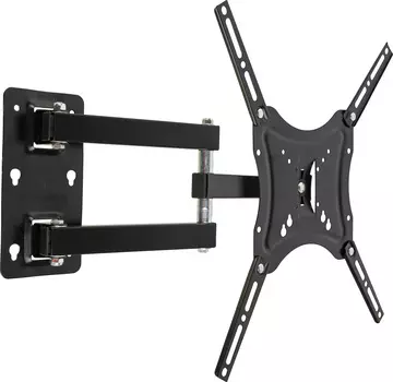 Кронштейн настенный для TV/монитора BURO FL4, 14"-65", VESA 50x50мм-400x400мм, наклонный, поворотный, до 15кг, черный (BM35A54TS3)