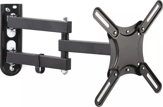 Кронштейн настенный для TV/монитора HAMA R1, 19"-48", VESA 75x75мм-200x200мм, наклонный, поворотный, до 25 кг, черный (118154)