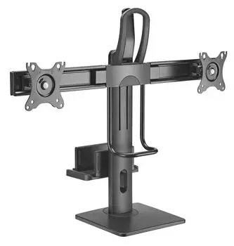 Кронштейн настольный для мониторов Exell EXi-MT52, 17"-28", 2 монитора, VESA 100x100мм-100x100мм, наклонный, поворотный, до 6 кг, черный (EXi-MT52)