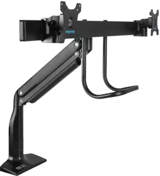 Кронштейн настольный для мониторов KROMAX OFFICE-20, 17"-35", 2 монитора, VESA 75x75мм-100x100мм, наклонный, поворотный, до 10 кг, черный (90634)