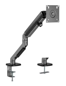 Кронштейн настольный для мониторов Ultramounts UM734BL, 17"-27", VESA 75x75мм-100x100мм, наклонный, поворотный, портрет-альбом, до 7 кг, черный (UM734BL)