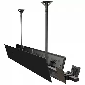 Кронштейн потолочный для TV/монитора Wize Pro CML55D, 55"-55", 2-монитора, VESA 200x200мм-800x600мм, наклонный, до 68 кг, черный