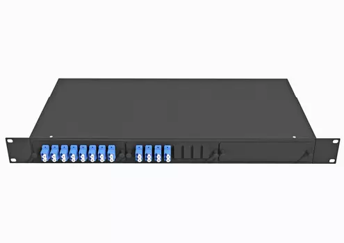 Кросс оптический TopLAN , 1U, в стойку 19", 24шт.xLC/UPC, 9/125мкм OS2, сплайс-пластина, 12 адаптеров, крепеж, сменные кронштейны для крепления в стойке, сменная патч панель для крепления оптических адаптеров, черный (КРС-Top-1U-24LC/U-OS2-BK)