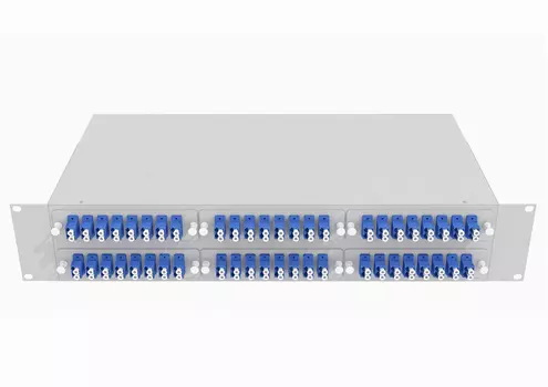 Кросс оптический TopLAN, 2U, в стойку 19", 96шт.xLC, укомплектованный, серый (КРС-Top-2U-96LC/U-OS2-GY)