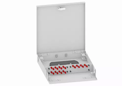 Кросс оптический TopLAN , настенный, 24шт.xST/UPC, 9/125мкм OS2, укомплектованный, серый (КРН-Top-24ST/U-OS2-GY)