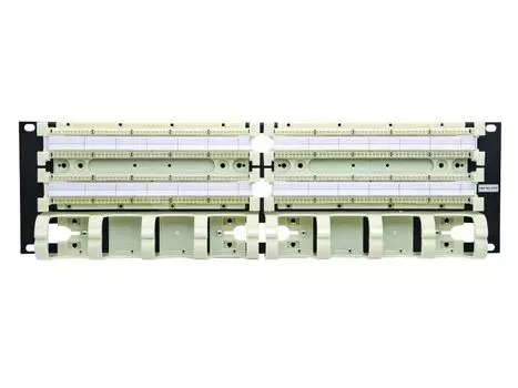 Кросс-панель в шкаф 19" 3U, неукомплектованная, 200 пар, органайзер, металлик (никель), Eurolan (28D-U5-2HWT)